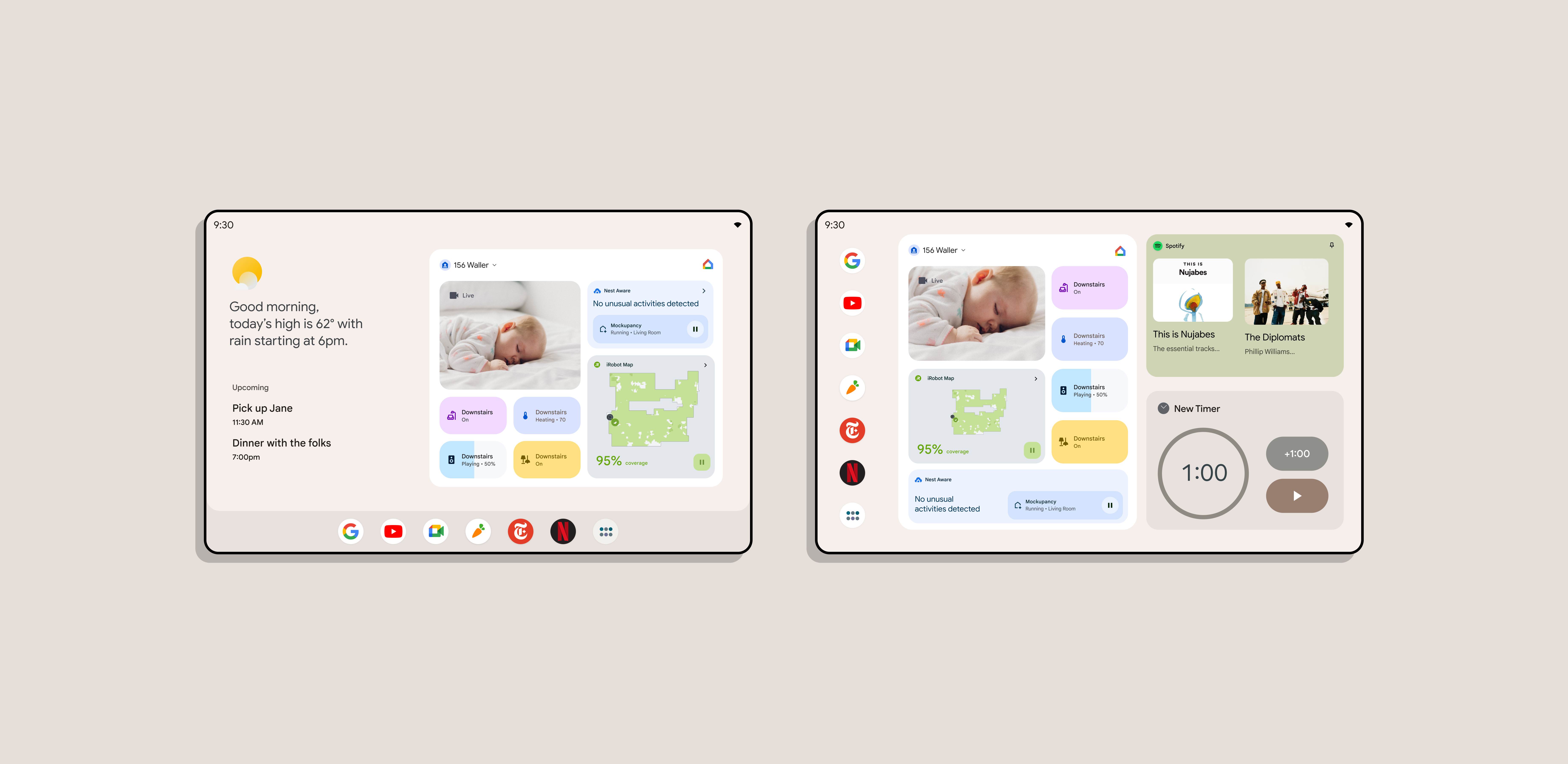 The converged Android tablet in smart-display mode — the final unreleased form